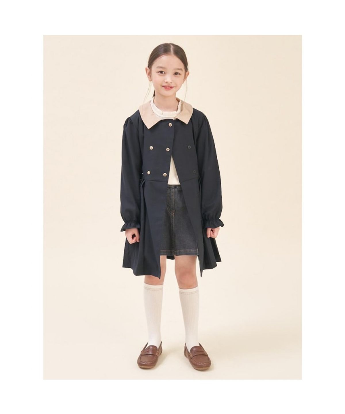 빈폴 키즈(BEANPOLE KIDS) 2WAY 원피스형 트렌치 코트  블랙 (BI5871G025) (BI5871G025)