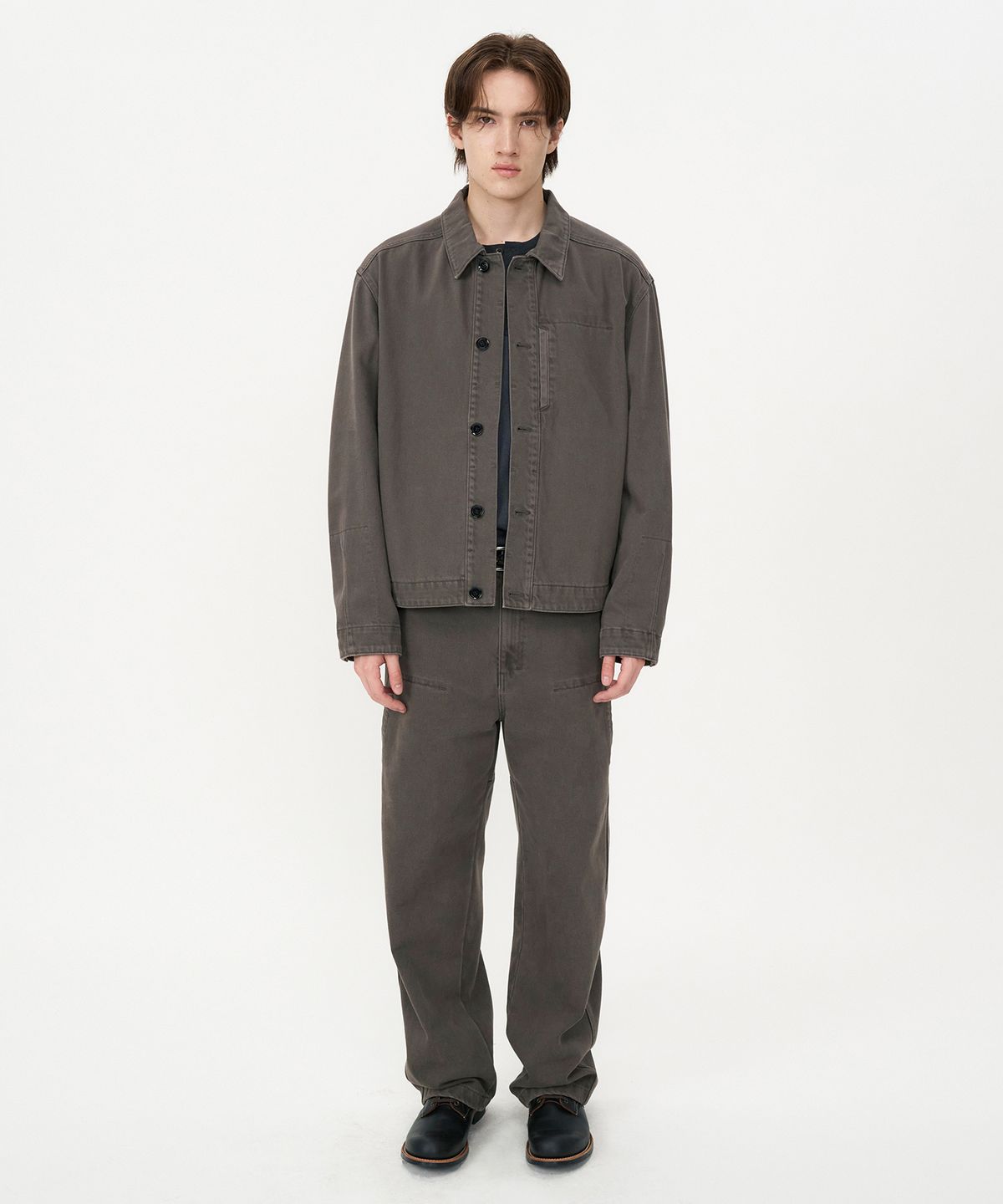 인사일런스(INSILENCE) 가먼트다이드 바텍 자켓 WORN GREY