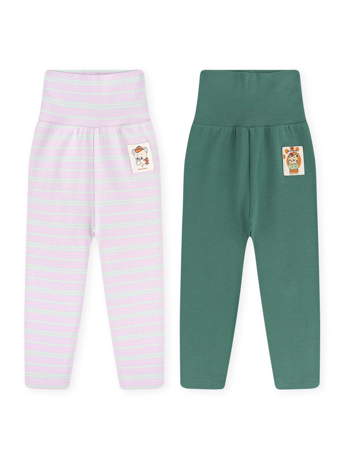 밀크베이비(MILKBABY) 2 pack 쫀쫀한 배앓이방지 아기레깅스바지