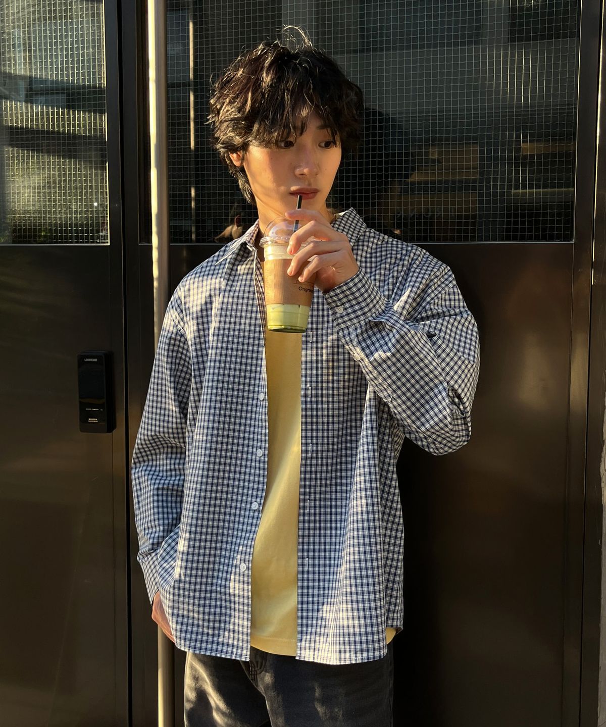 르아르(LEIRE) 에센셜 멀티 체크 셔츠 [네이비]