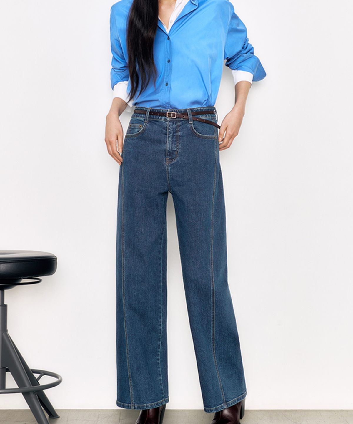 더엣지(THEATG) 커브드 와이드 데님