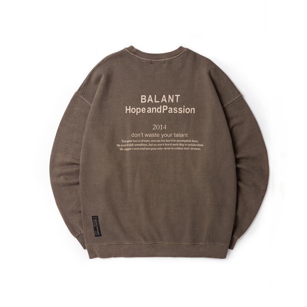 발란트(BALANT) 피그먼트 호프 앤드 패션 스웨이트셔츠 - 브라운
