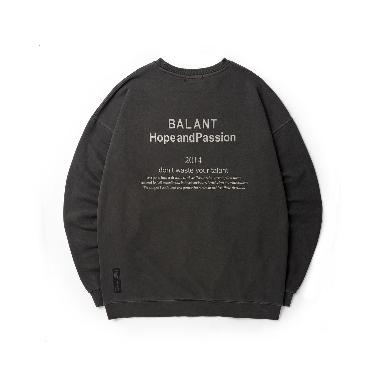 발란트(BALANT) 피그먼트 호프 앤드 패션 스웨이트셔츠 - 다크그레이
