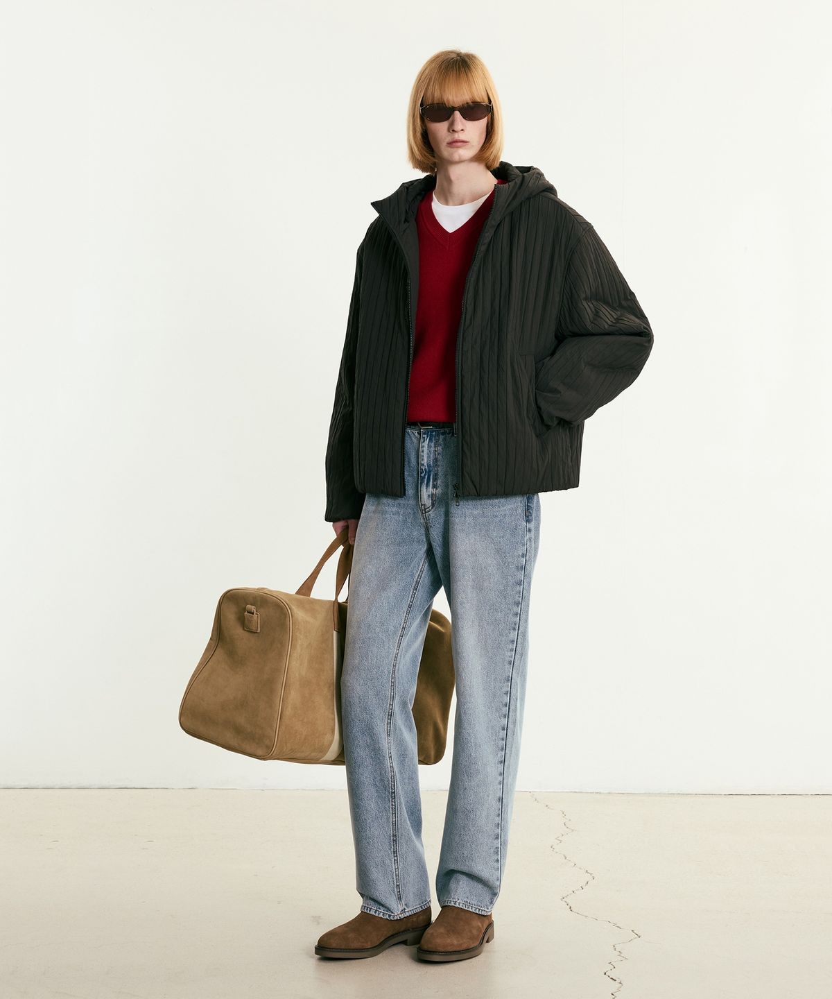 티엔지티(TNGT) Light Padded Hoodie Jacket (Dark Khaki) TNJU5F107K2