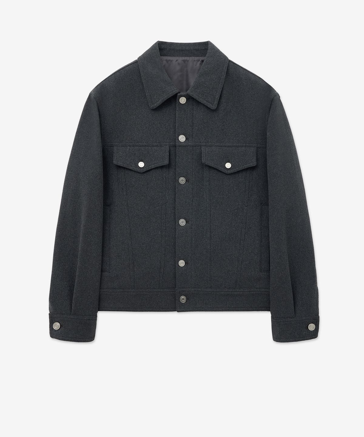 티엔지티(TNGT) Wool Trucker Jacket (Melange Grey) TNJU5F103G2