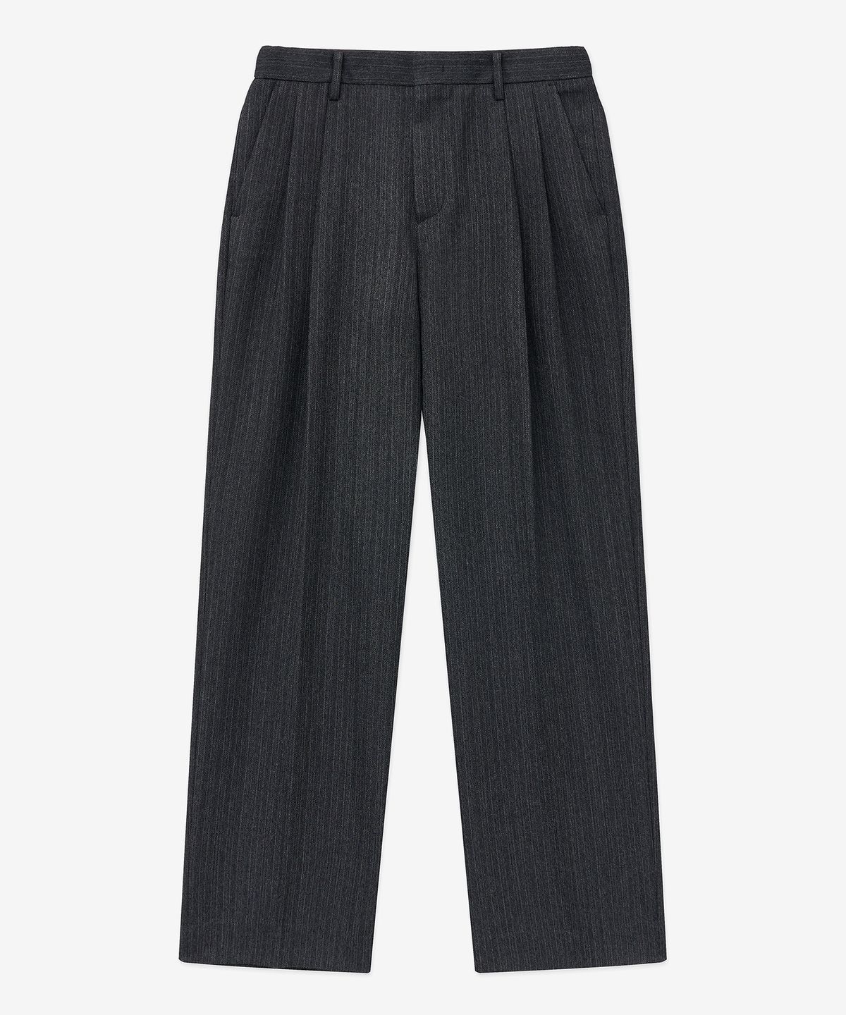 티엔지티(TNGT) Virgin Wool Herringbone Wide Pants (Grey) TNPA5F102G2