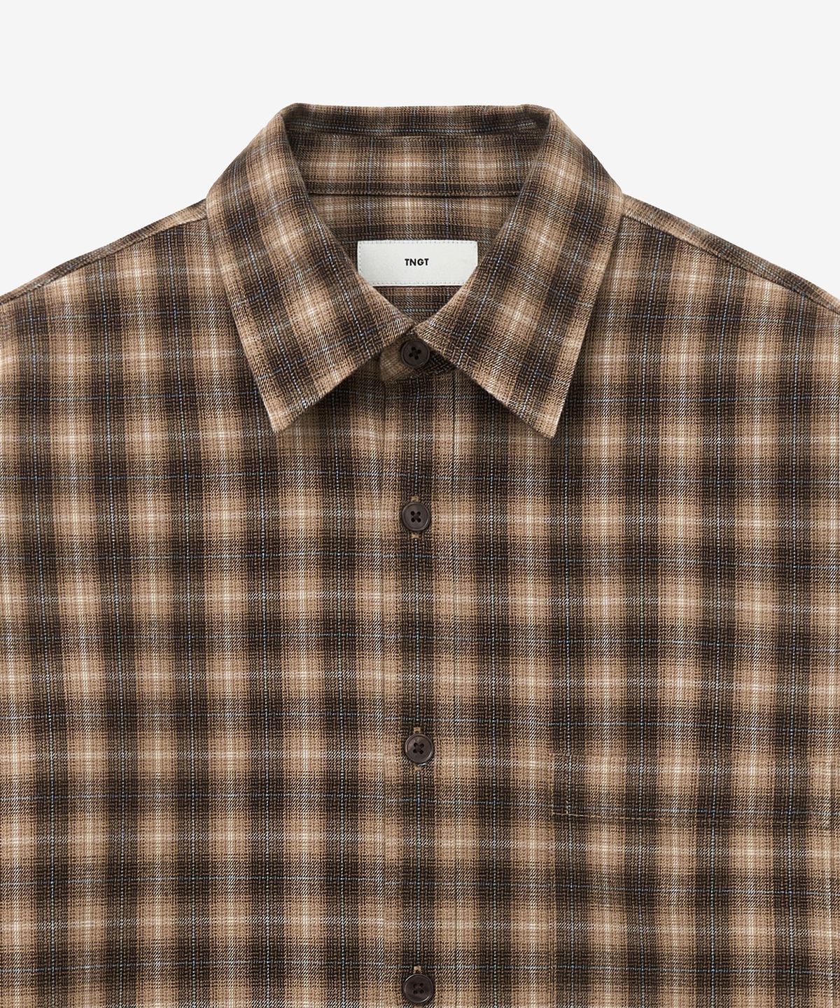 티엔지티(TNGT) Oversize Check Shirt (Brown) TNSH5F104W2