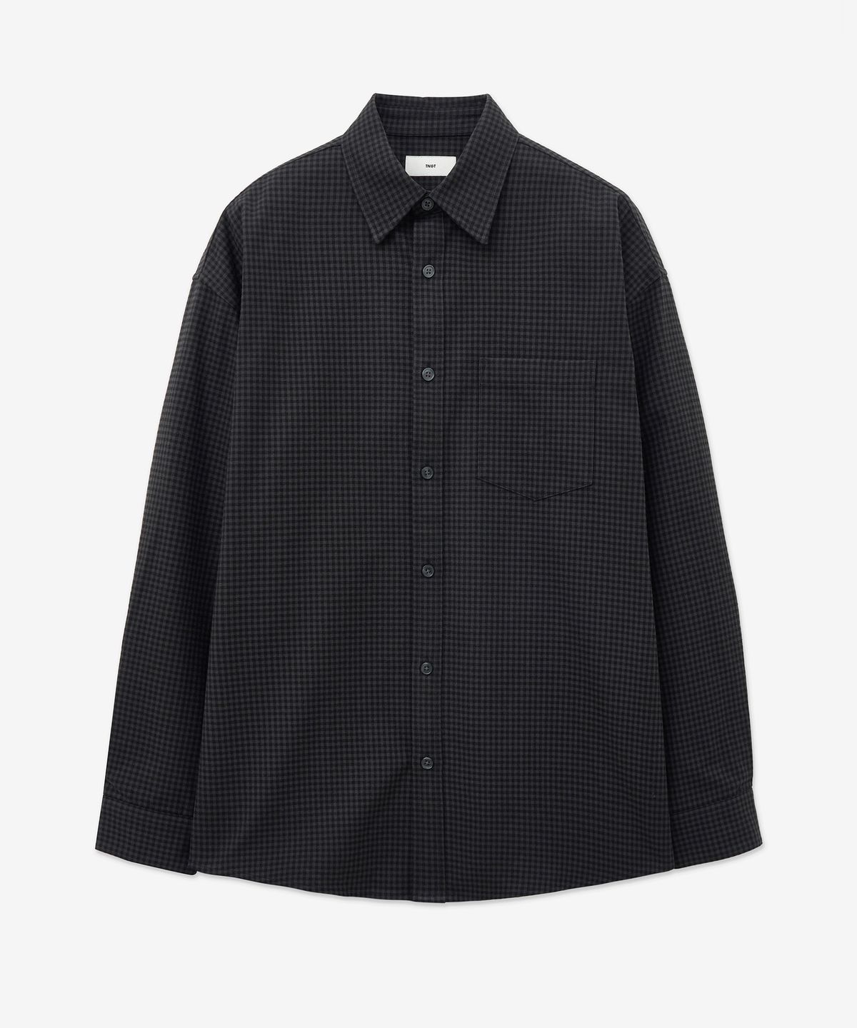 티엔지티(TNGT) Oversize Micro Check Shirt (Black) TNSH5F103BK