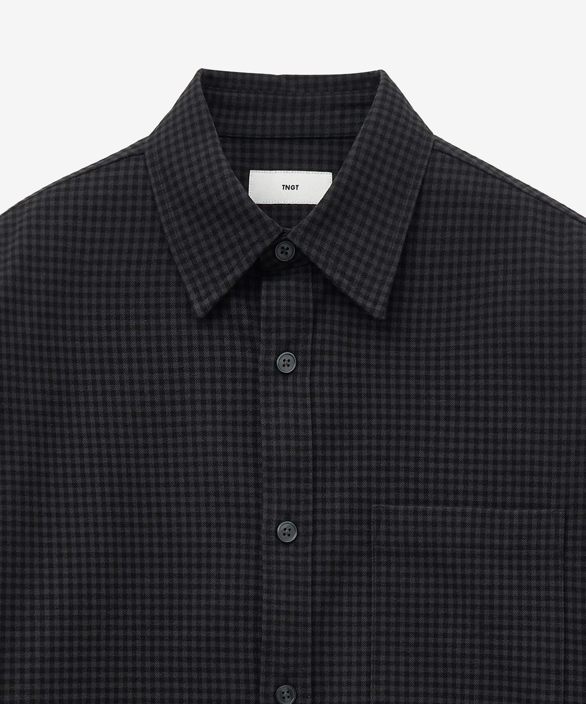 티엔지티(TNGT) Oversize Micro Check Shirt (Black) TNSH5F103BK