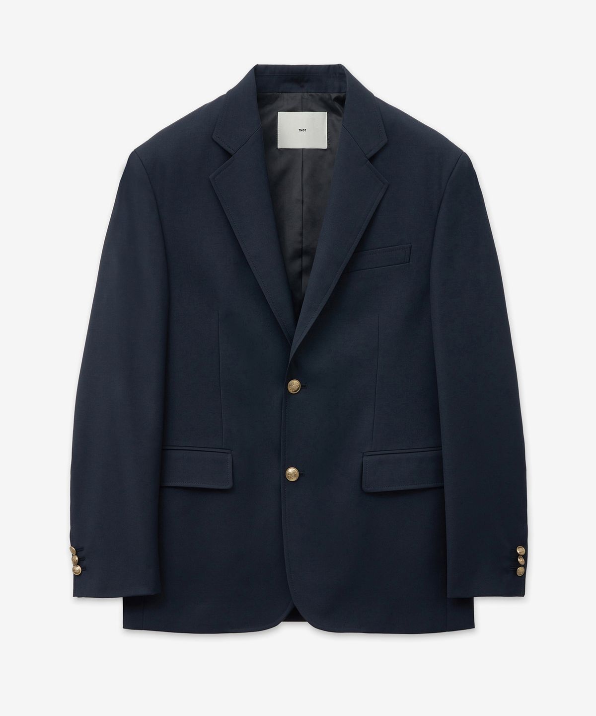티엔지티(TNGT) FrayBoy Wool Blended Gold Button Blazer (Navy) TNJA5F107N2