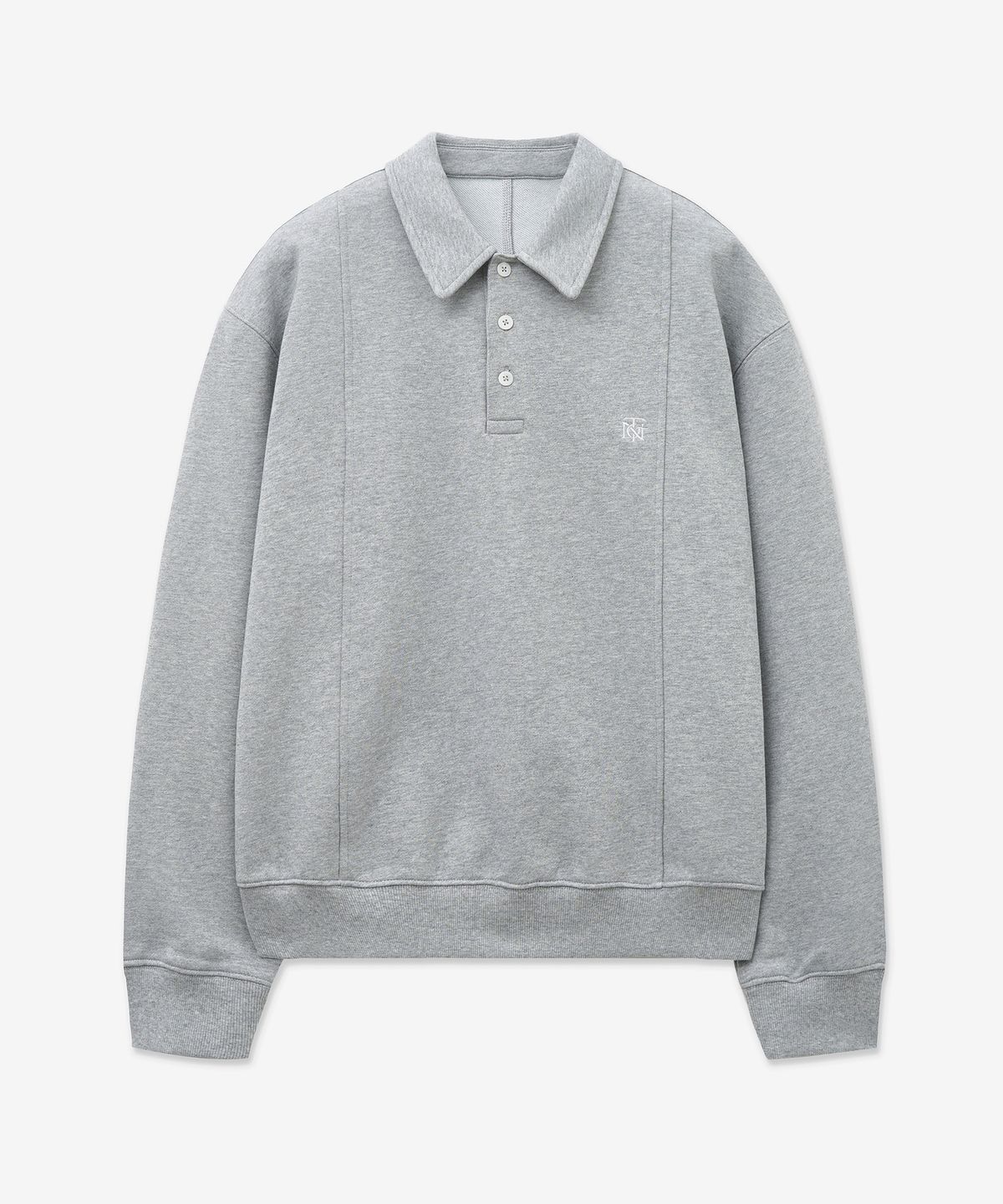 티엔지티(TNGT) Embroidery Logo Polo Sweatshirt (Grey) TNTS5F103G2