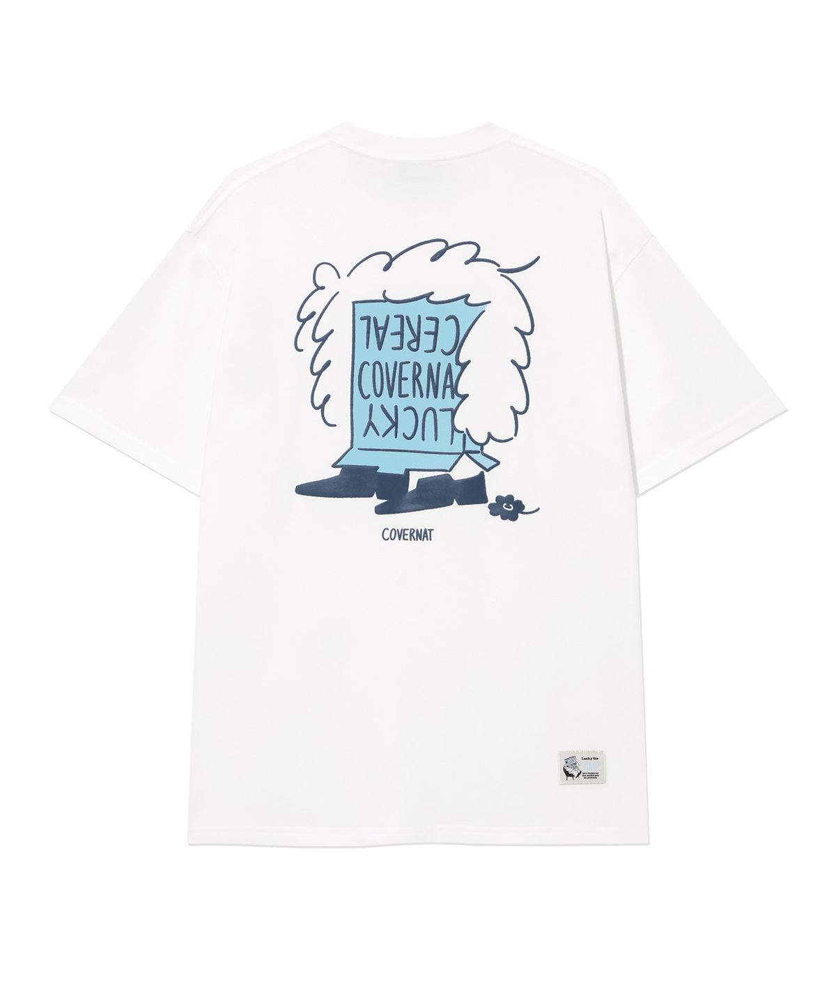 커버낫(COVERNAT) [커버낫X하이다나] 럭키 씨리얼 로고 티셔츠 Off White