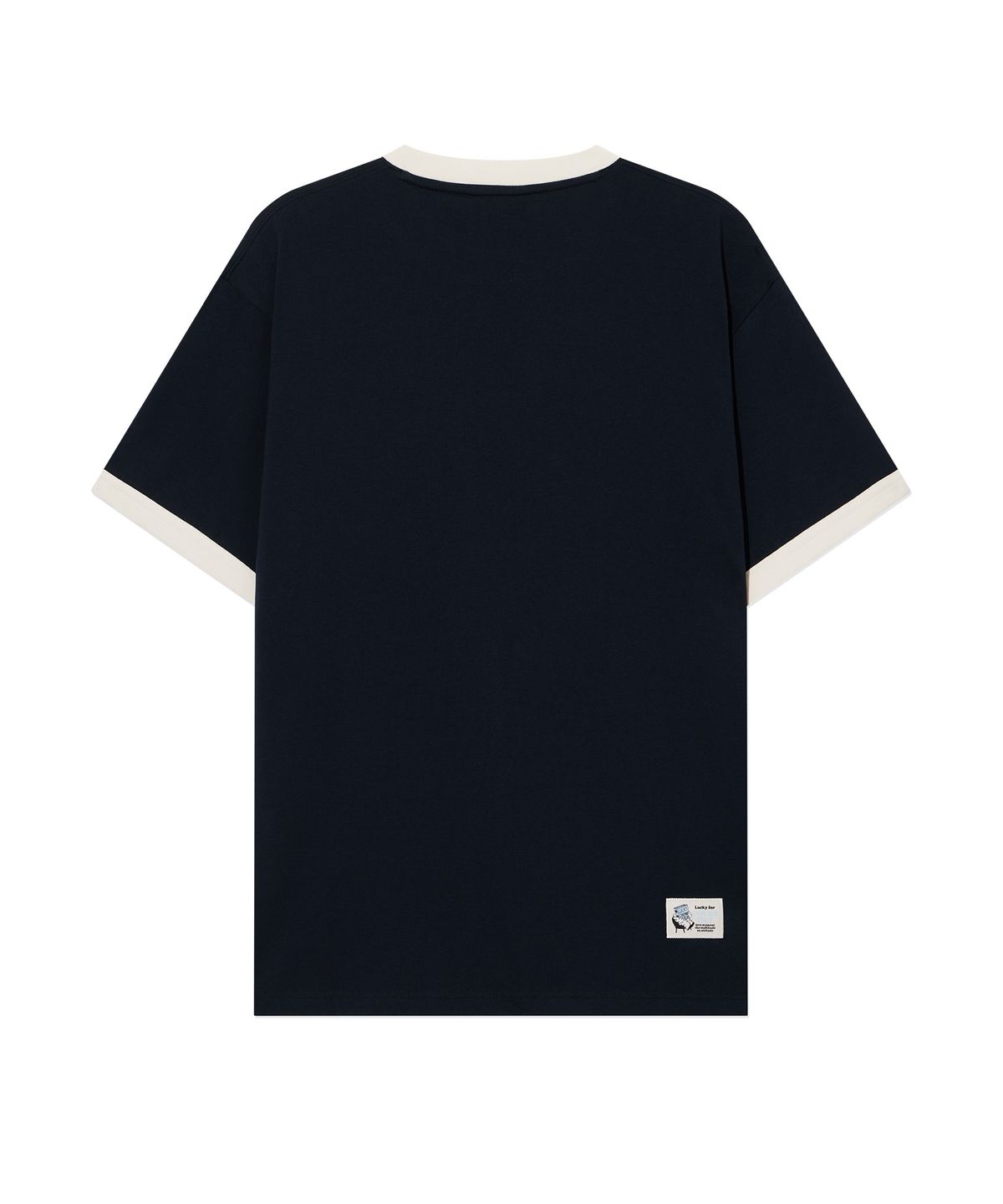 커버낫(COVERNAT) [커버낫X하이다나] 럭키 씨리얼 링거 티셔츠 Navy
