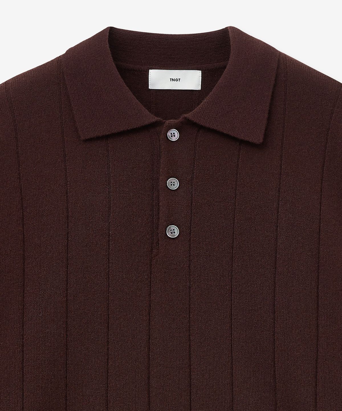 티엔지티(TNGT) Oversize Rib Polo Knit Top (Burgundy) TNSW5F111D2