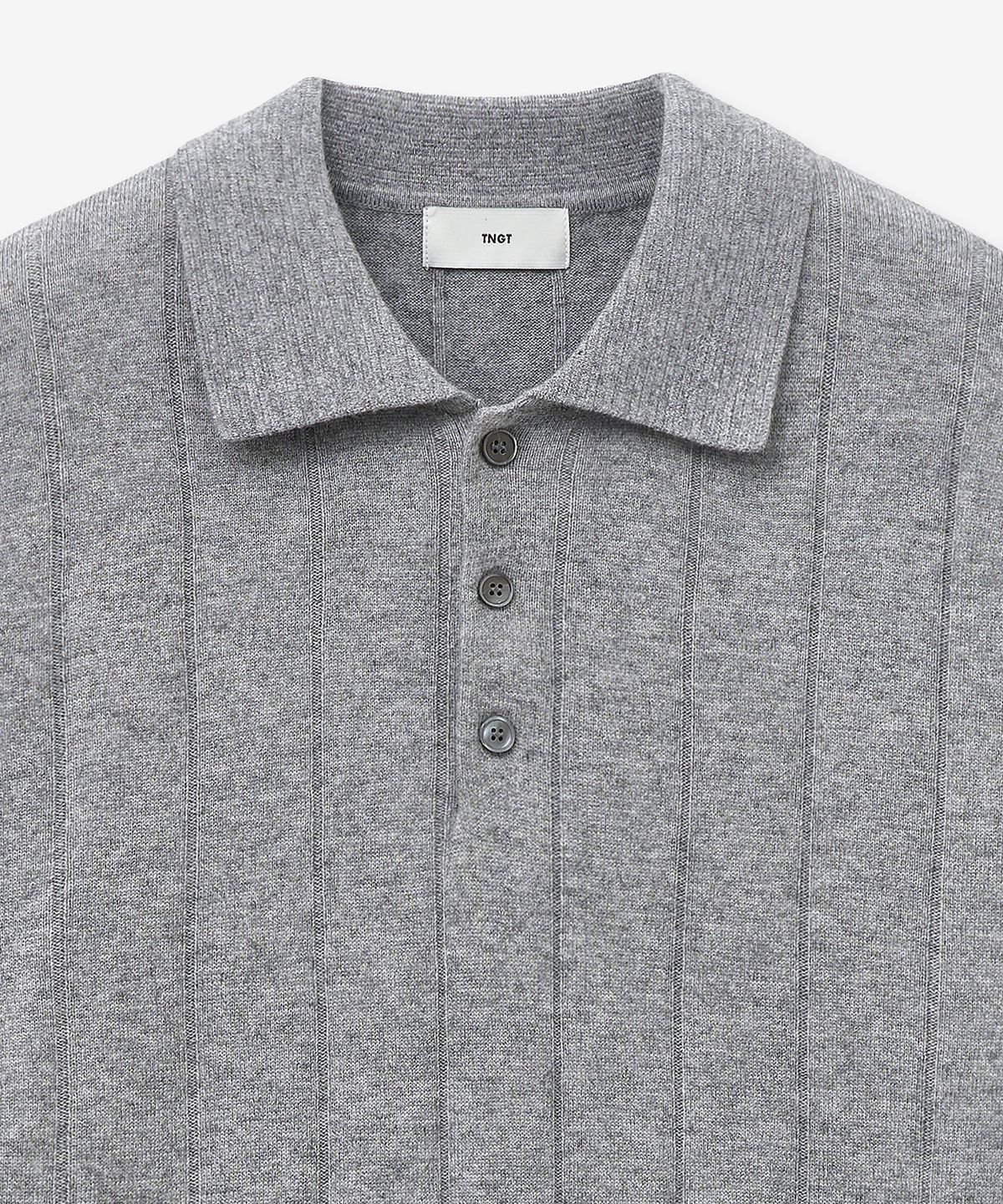 티엔지티(TNGT) Oversize Rib Polo Knit Top (Grey) TNSW5F111G2