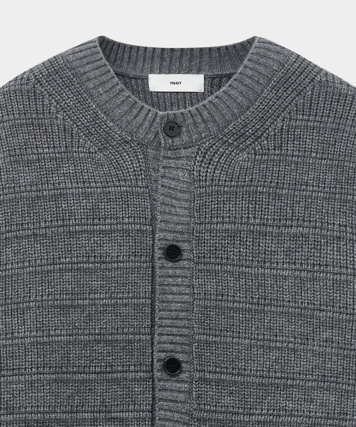 티엔지티(TNGT) Chunky Wool Knit Cardigan (Grey) TNSW5F101G2