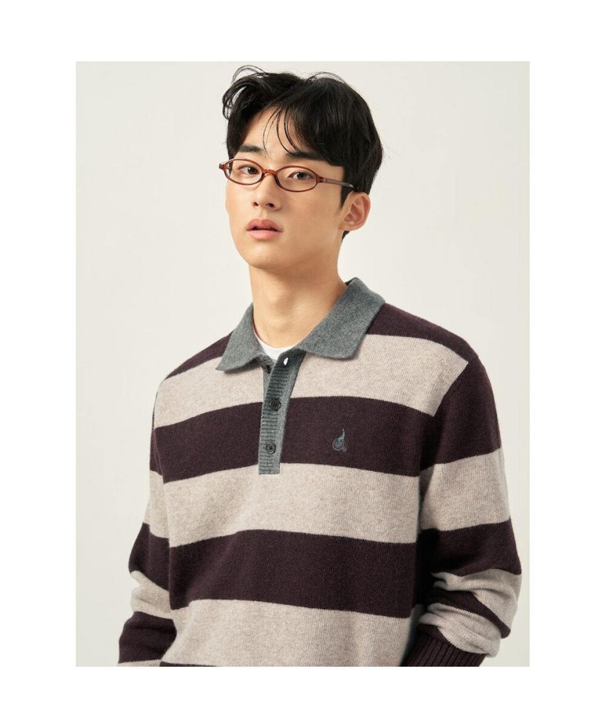 빈폴 멘(BEANPOLE MEN) 럭비 칼라넥 니트 - 브라운