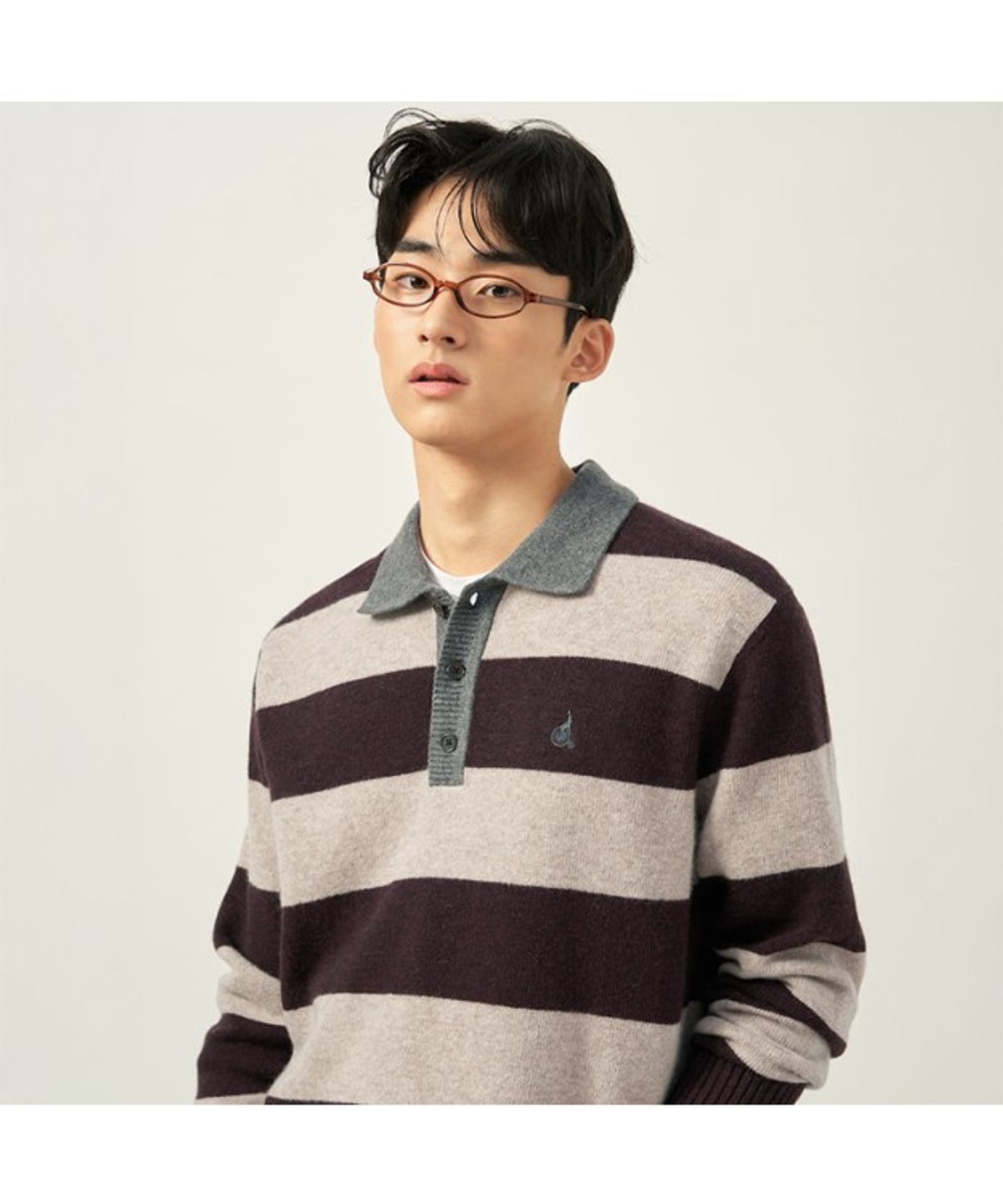 빈폴 멘(BEANPOLE MEN) 럭비 칼라넥 니트 - 브라운