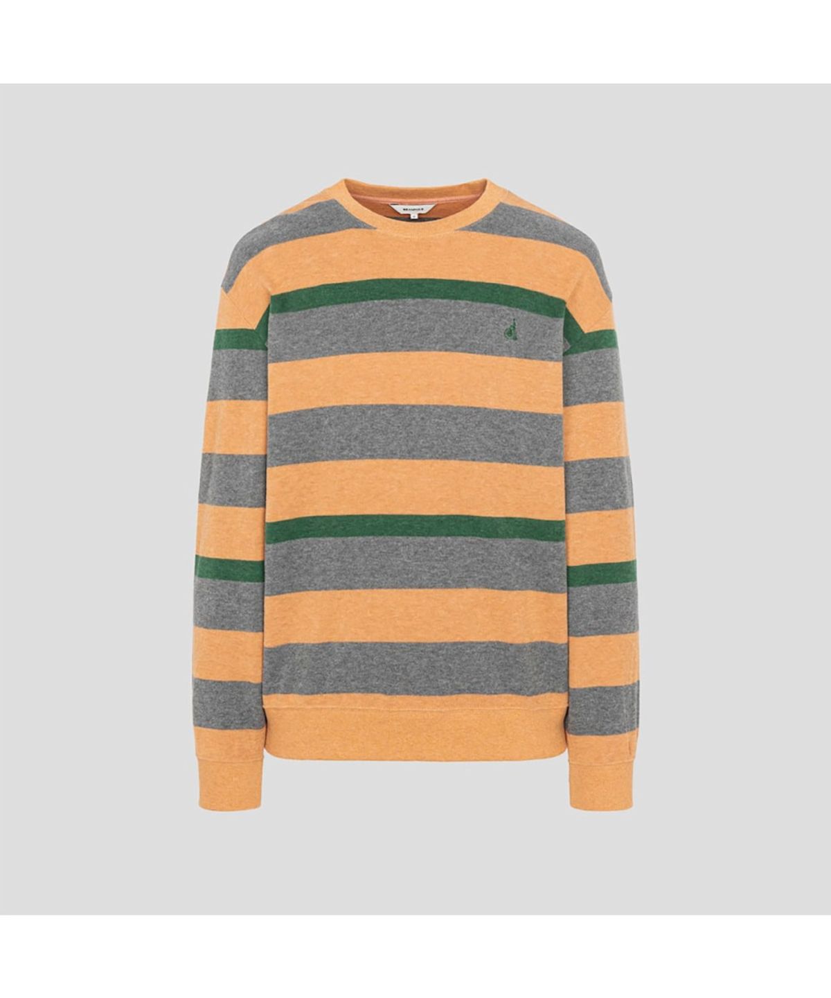 빈폴 멘(BEANPOLE MEN) 니트라이크 볼드 스트라이프 라운드넥 티셔츠 - 브릭