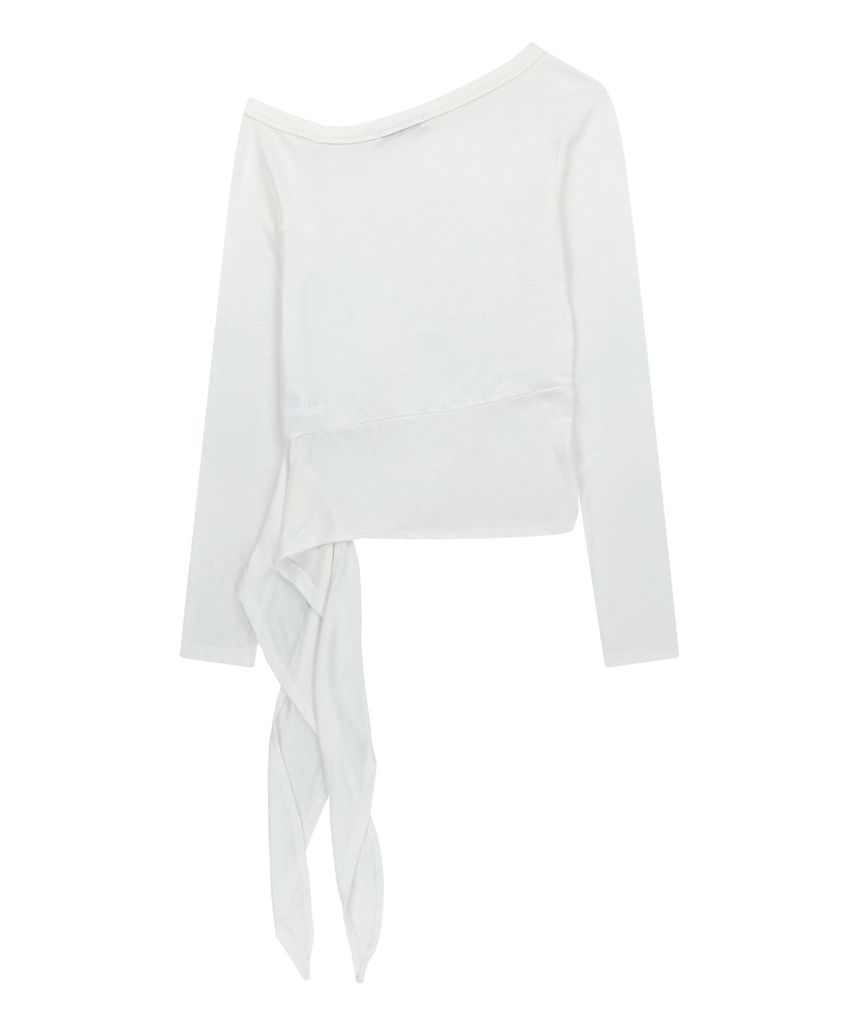 샌드릭(SANDRIC) ONE SHOULDER UNBALANCED STRAP T-SHIRT_IVORY
