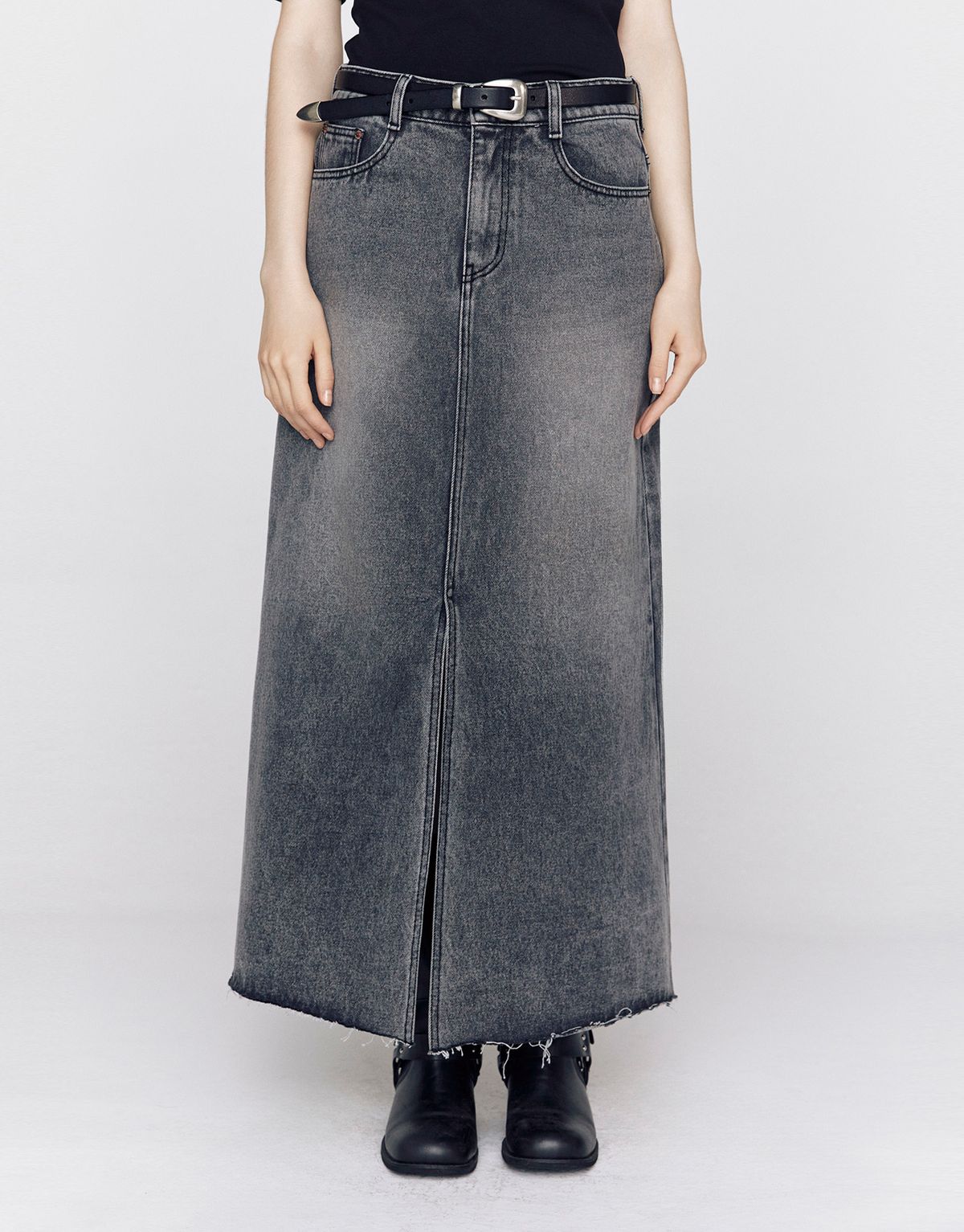 지오다노(GIORDANO) 데님 롱 스커트 165941 [2color]
