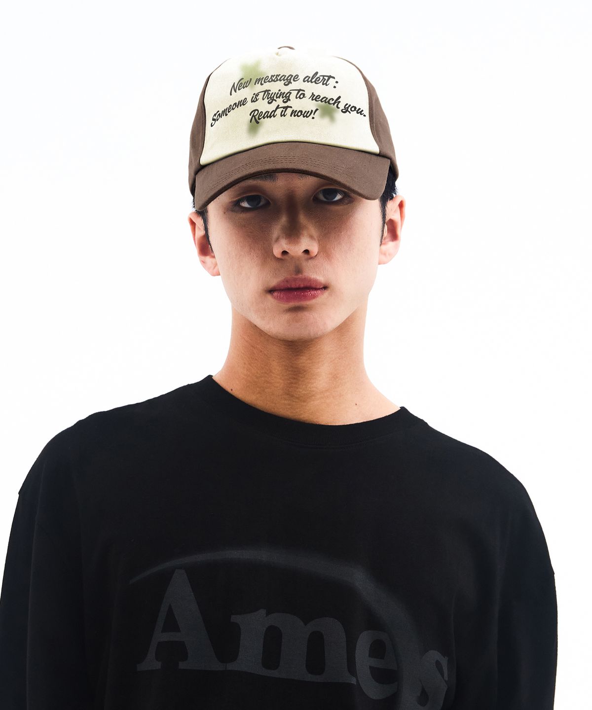 아메스 월드와이드(AMES-WORLDWIDE) TWO TONE LETTERING BALL CAP BROWN