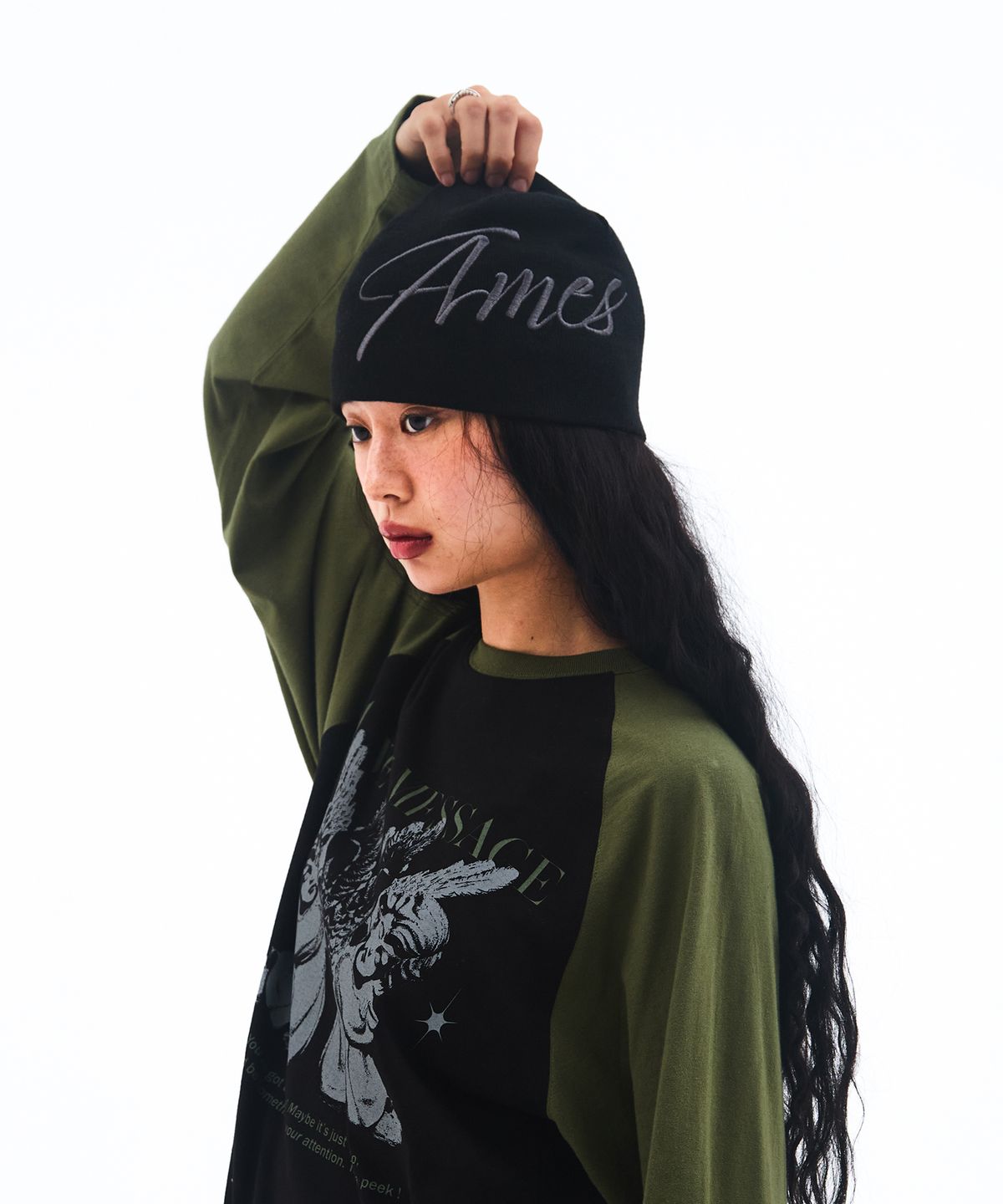 아메스 월드와이드(AMES-WORLDWIDE) BIG TYPO BEANIE BLACK