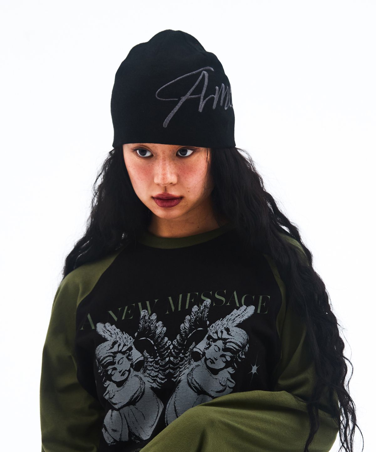 아메스 월드와이드(AMES-WORLDWIDE) BIG TYPO BEANIE BLACK
