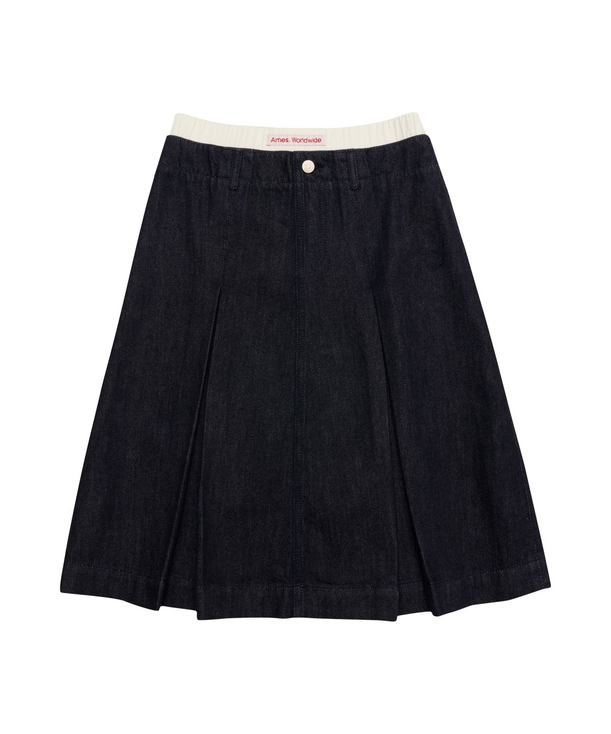 아메스 월드와이드(AMES-WORLDWIDE) DENIM PLEATS MIDI SKIRT DEEP BLUE