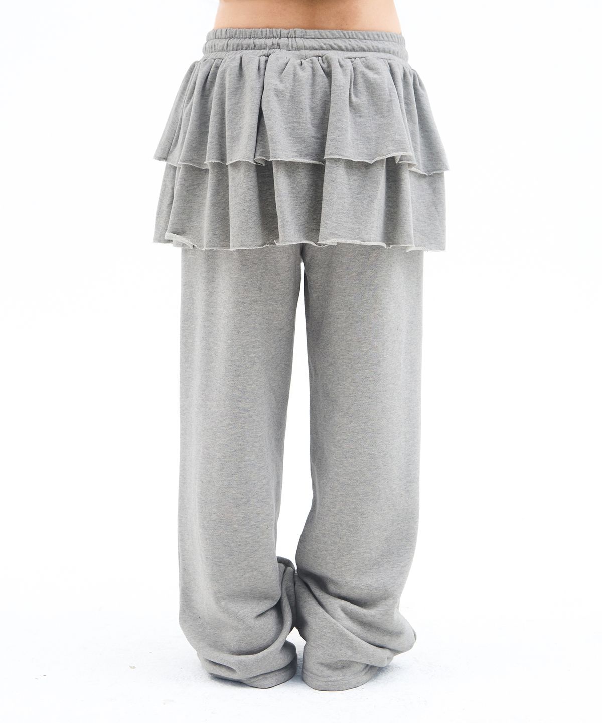 아메스 월드와이드(AMES-WORLDWIDE) FRILL LAYERED SWEAT PANTS GREY