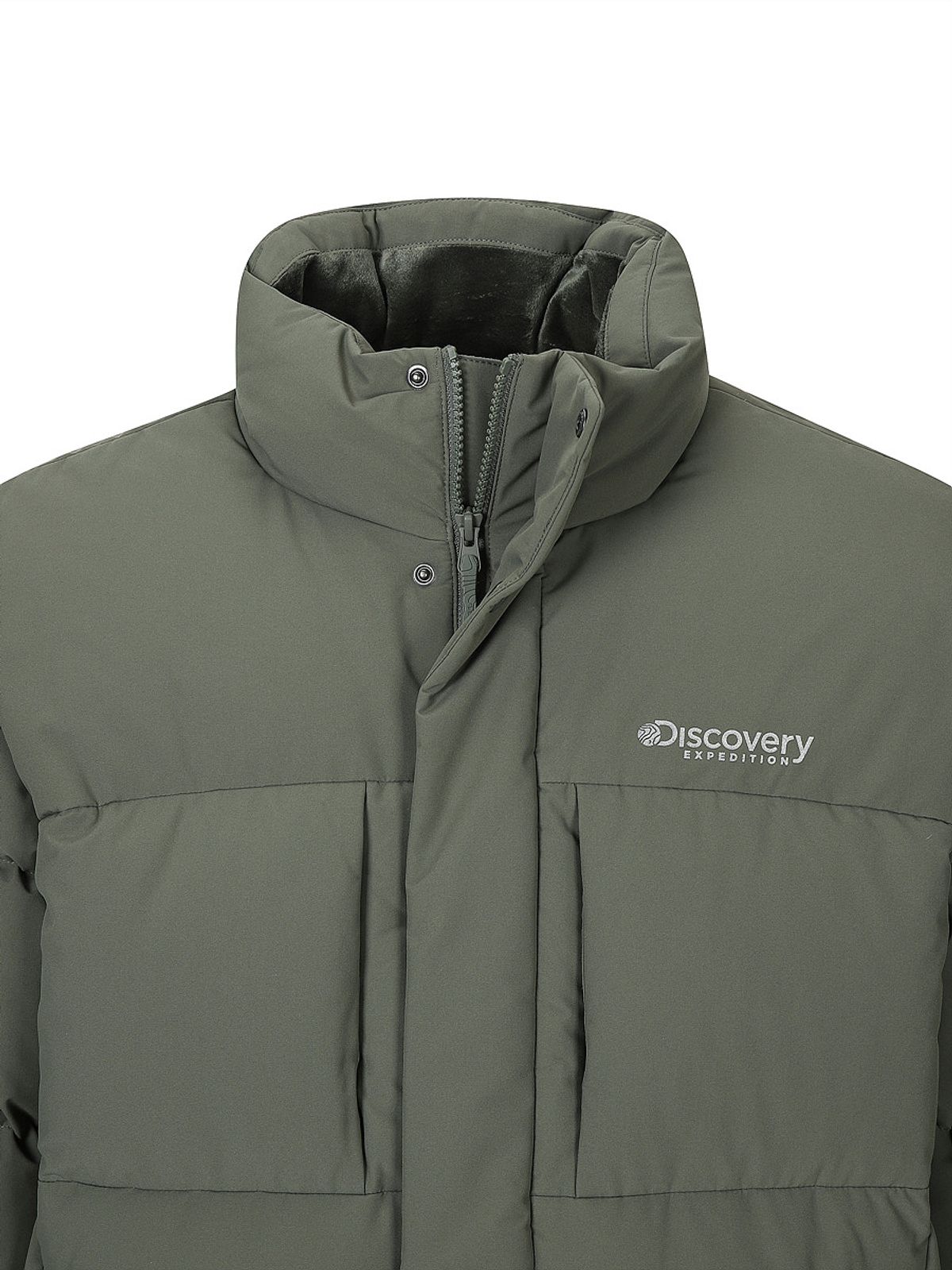 디스커버리 익스페디션(DISCOVERY EXPEDITION) 남성 레스터G 하이넥 구스다운 숏패딩 (D.KHAKI)