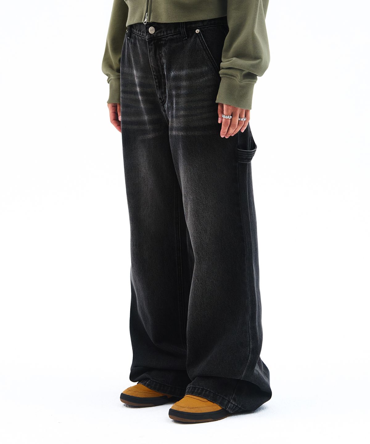 아메스 월드와이드(AMES-WORLDWIDE) SEMIWIDE DENIM PANTS BLACK