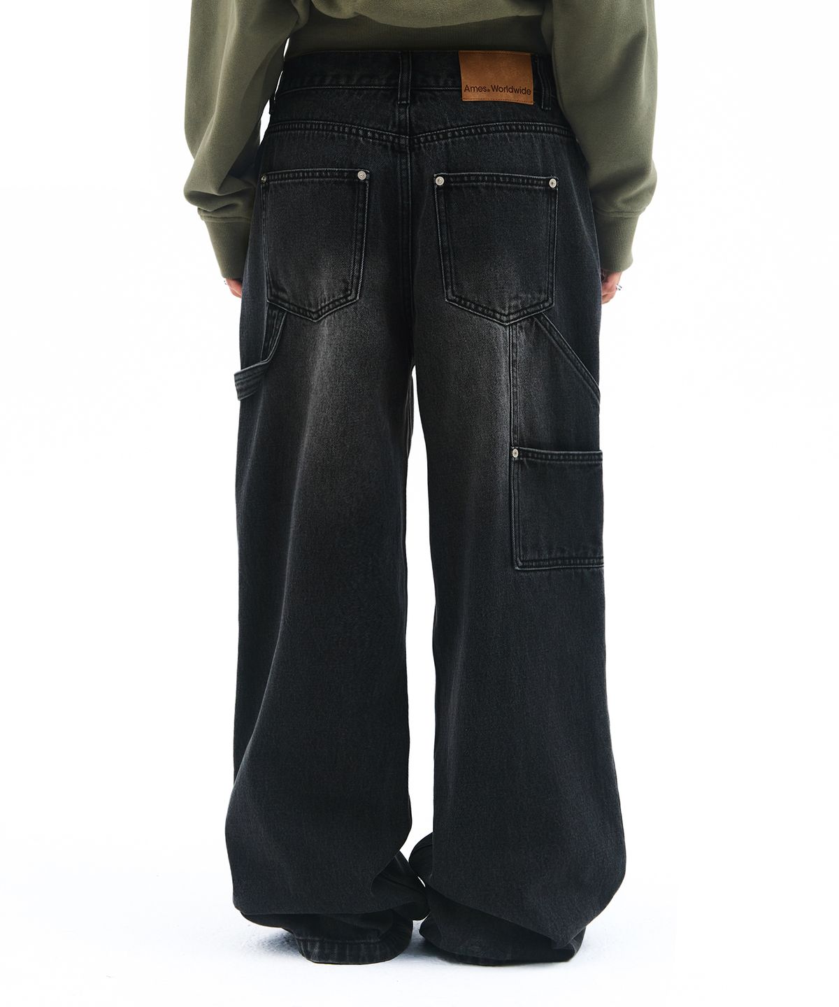 아메스 월드와이드(AMES-WORLDWIDE) SEMIWIDE DENIM PANTS BLACK