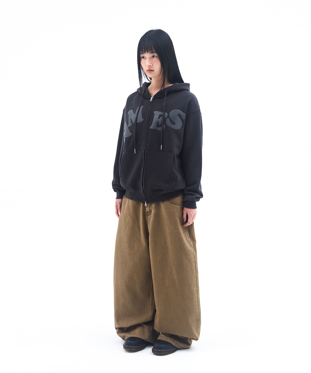 아메스 월드와이드(AMES-WORLDWIDE) OVERFIT COTTON PANTS BROWN