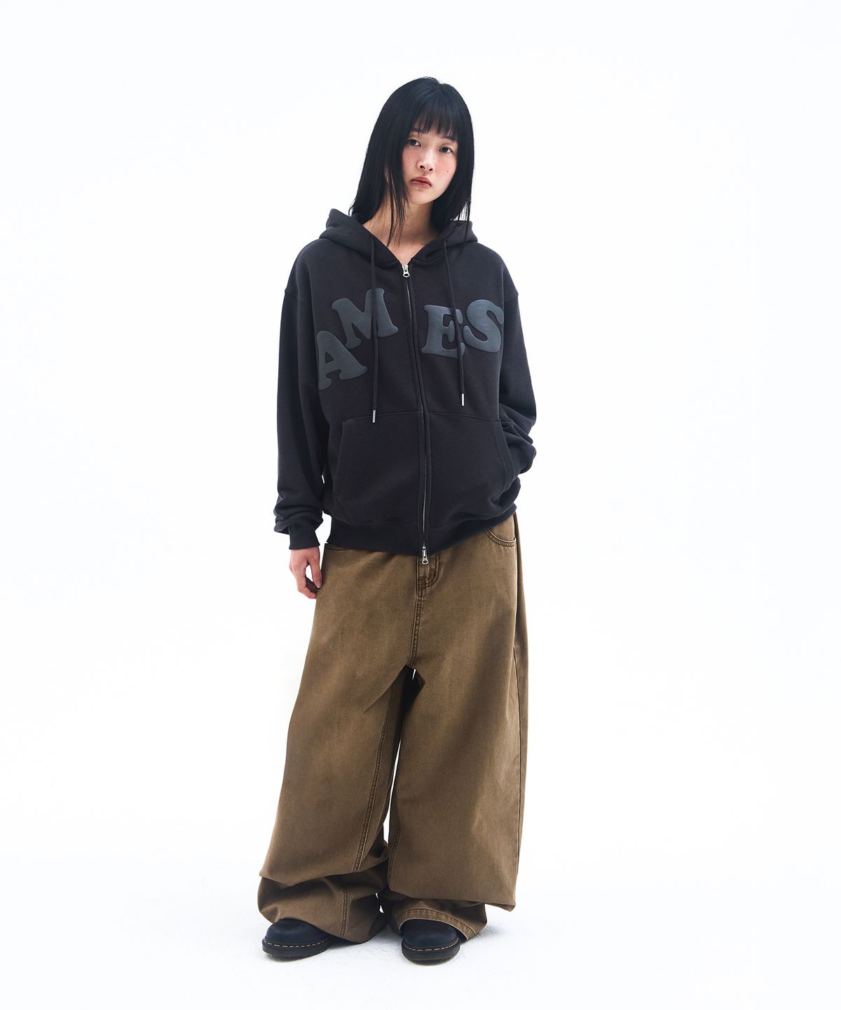 아메스 월드와이드(AMES-WORLDWIDE) OVERFIT COTTON PANTS BROWN