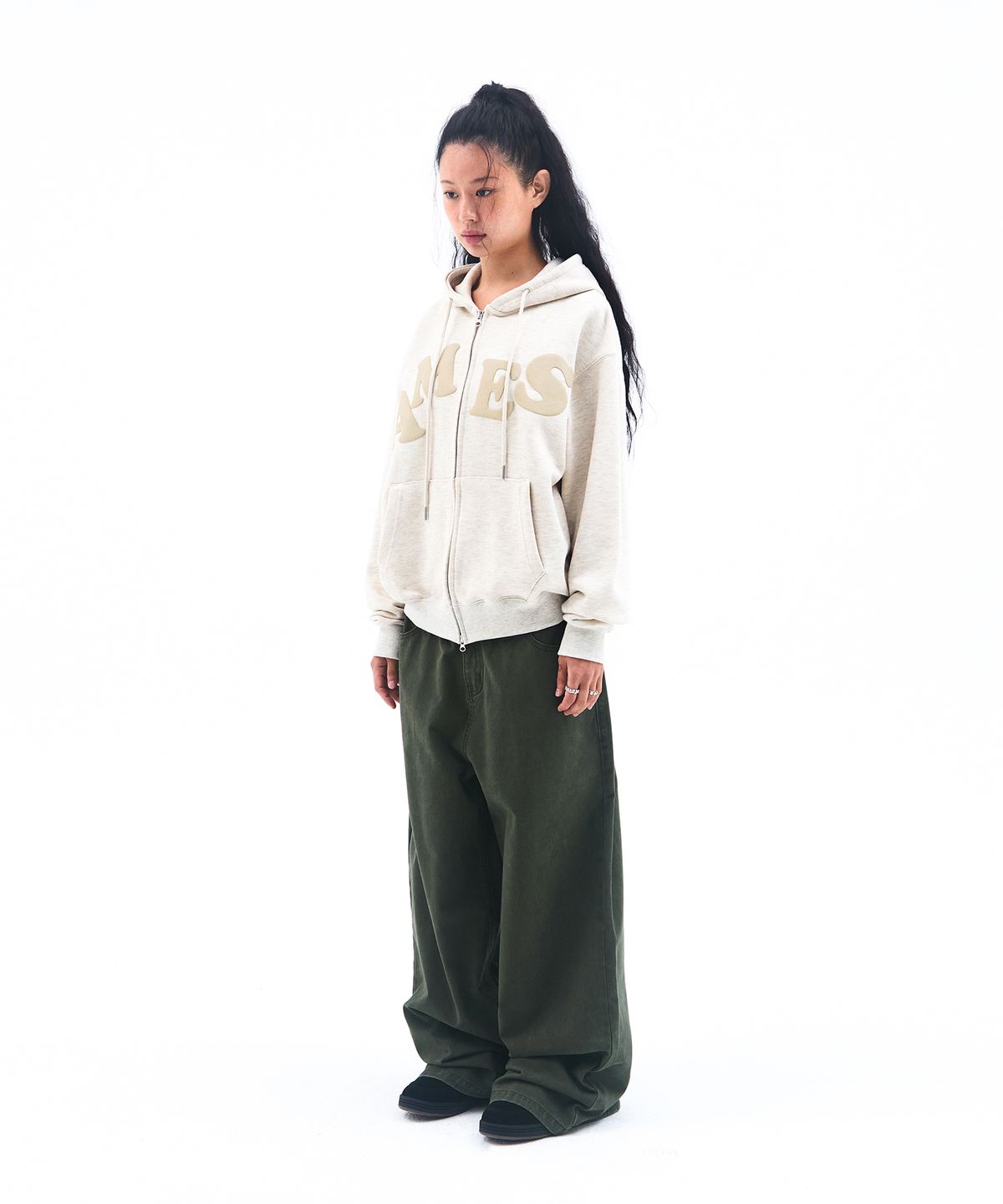 아메스 월드와이드(AMES-WORLDWIDE) OVERFIT COTTON PANTS KHAKI