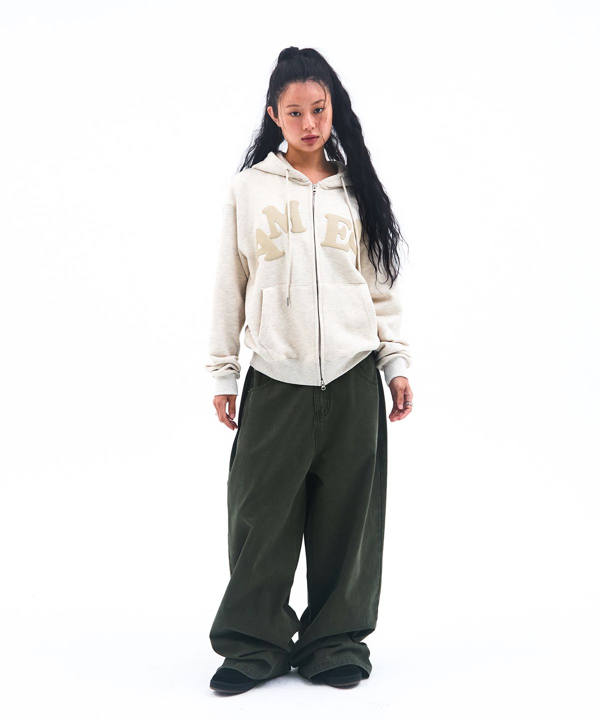 아메스 월드와이드(AMES-WORLDWIDE) OVERFIT COTTON PANTS KHAKI