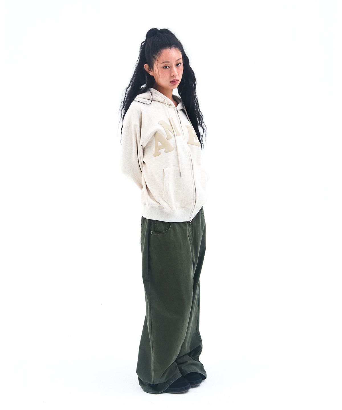 아메스 월드와이드(AMES-WORLDWIDE) OVERFIT COTTON PANTS KHAKI