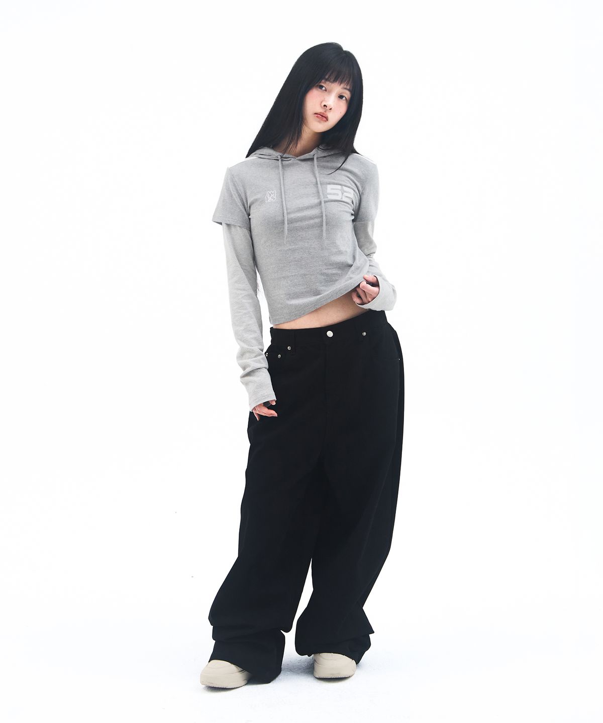 아메스 월드와이드(AMES-WORLDWIDE) OVERFIT COTTON PANTS BLACK