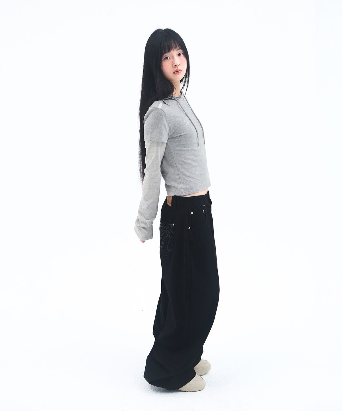 아메스 월드와이드(AMES-WORLDWIDE) OVERFIT COTTON PANTS BLACK