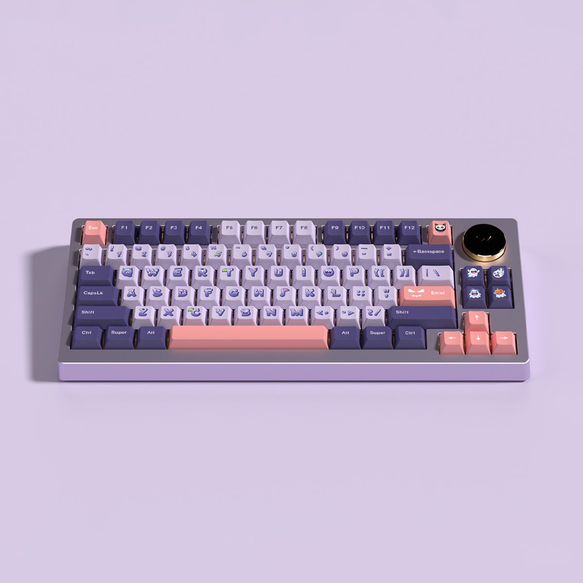 에스피엠(SPM) Soulcat 고함량 PBT 염료승화 영문 키캡 158키 커스텀키보드 교체용 (Cute Ghost)