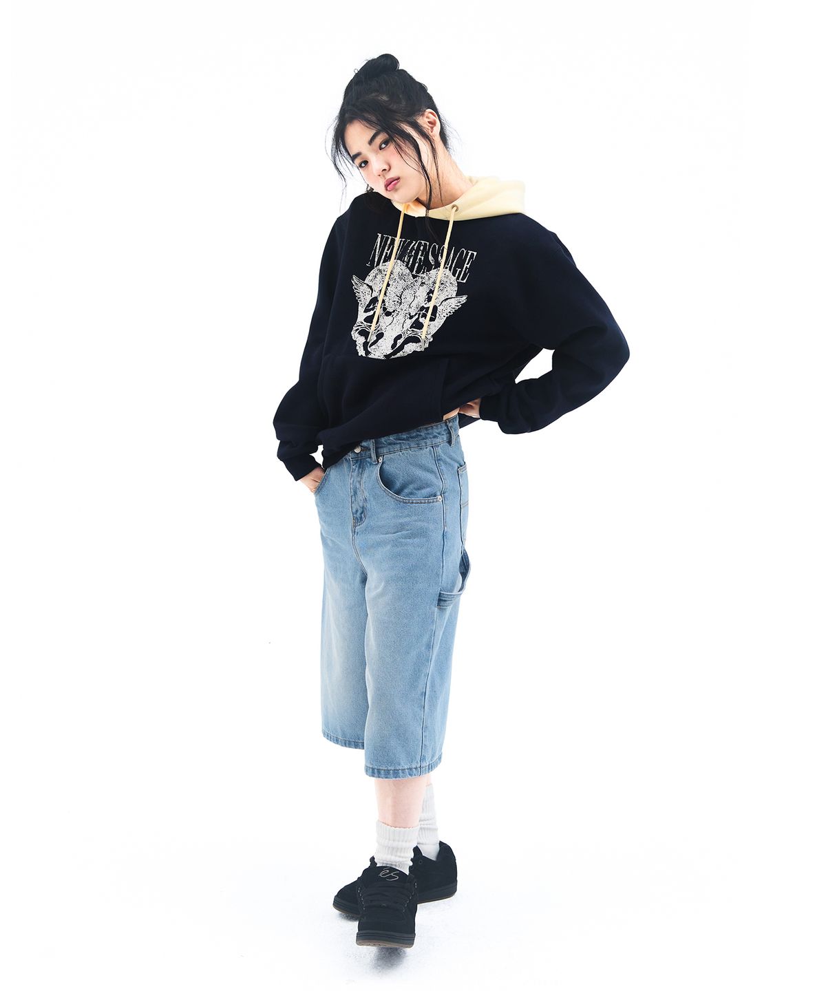 아메스 월드와이드(AMES-WORLDWIDE) ANGELS TWO TONE HOODIE NAVY