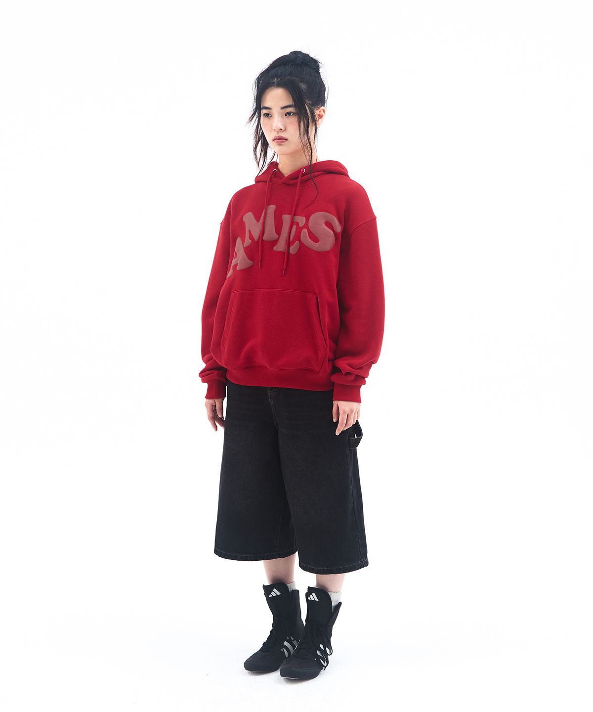 아메스 월드와이드(AMES-WORLDWIDE) BIG TYPO HOODIE RED