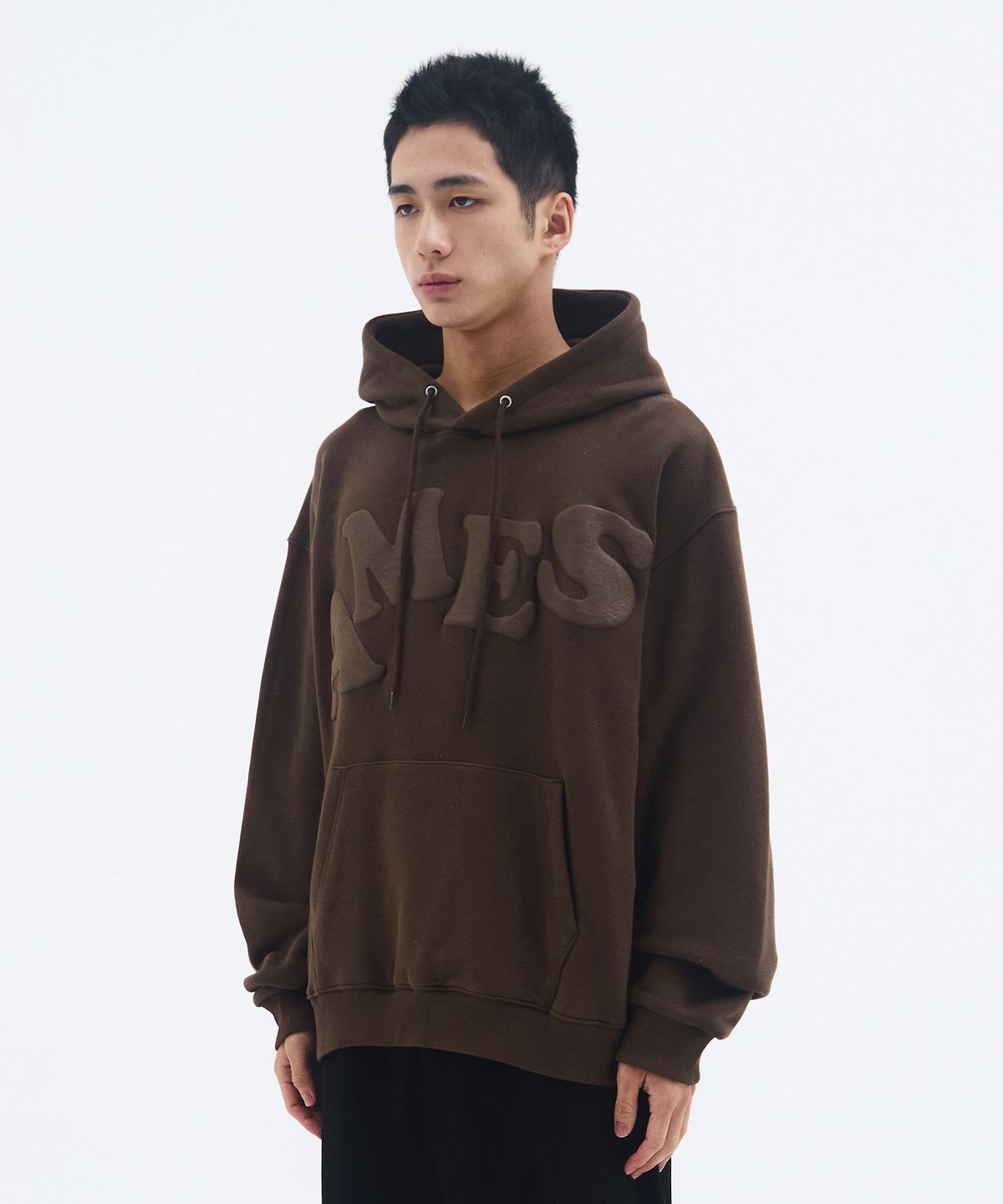 아메스 월드와이드(AMES-WORLDWIDE) BIG TYPO HOODIE BROWN