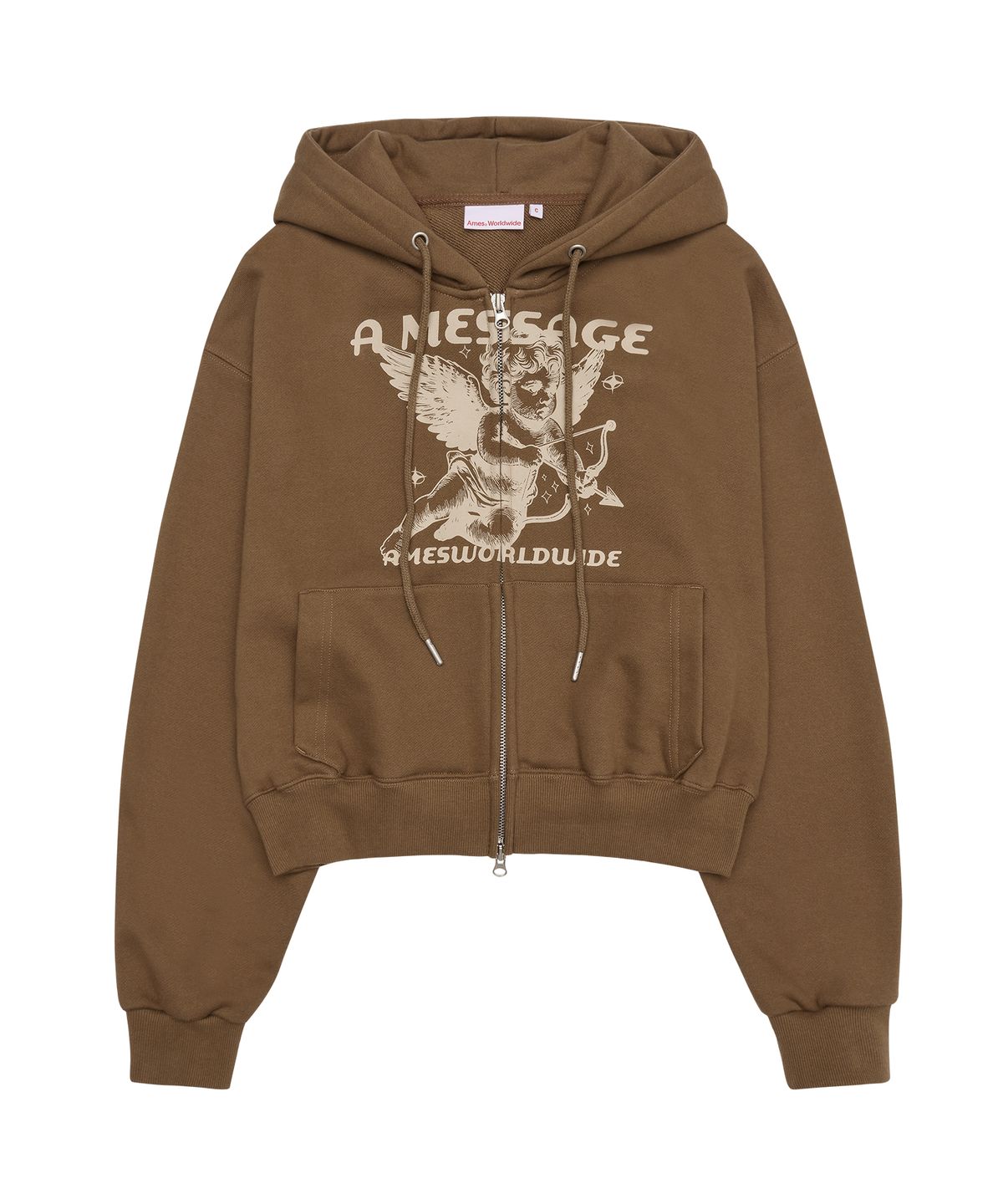 아메스 월드와이드(AMES-WORLDWIDE) BABY ANGEL HOODIE ZIP UP BROWN