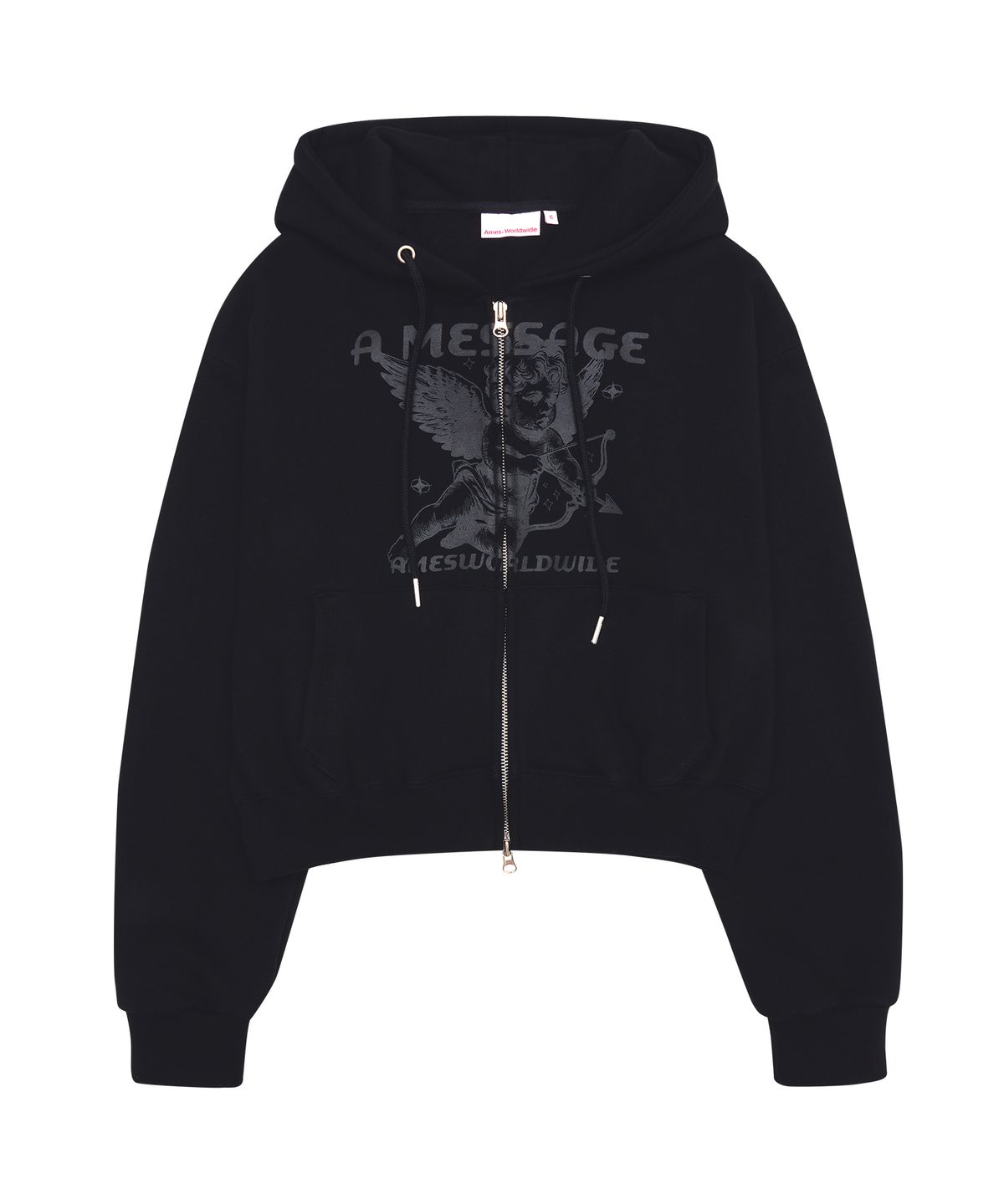 아메스 월드와이드(AMES-WORLDWIDE) BABY ANGEL HOODIE ZIP UP BLACK