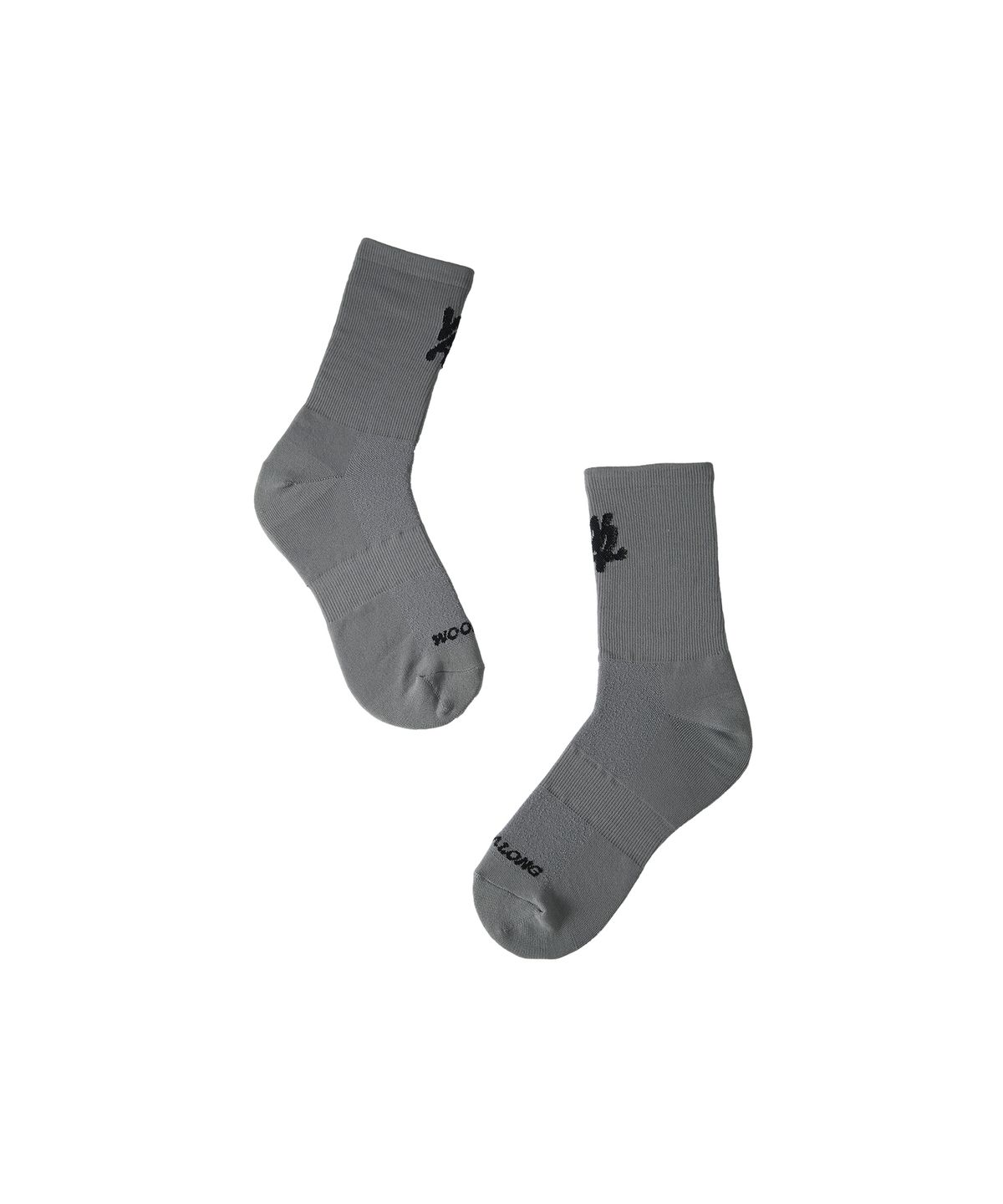 우알롱(WOOALONG) Daily Two-Tone Running Crew Socks - GREY