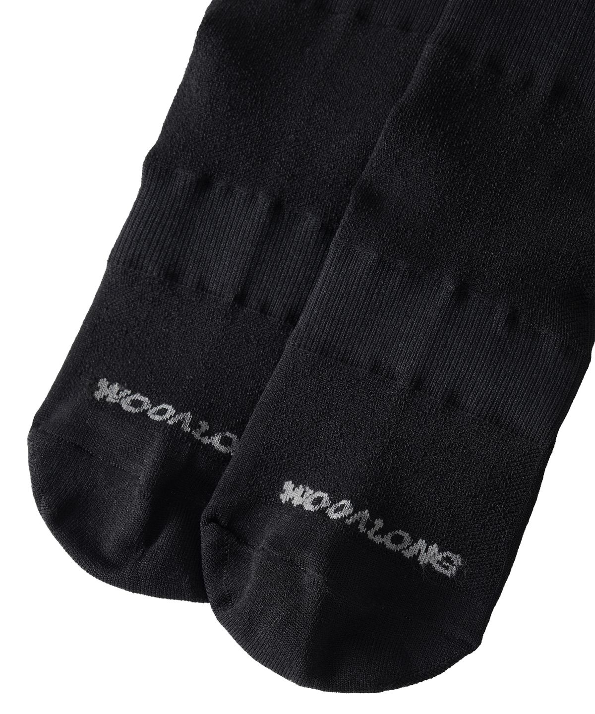 우알롱(WOOALONG) Daily Two-Tone Running Crew Socks - BLACK