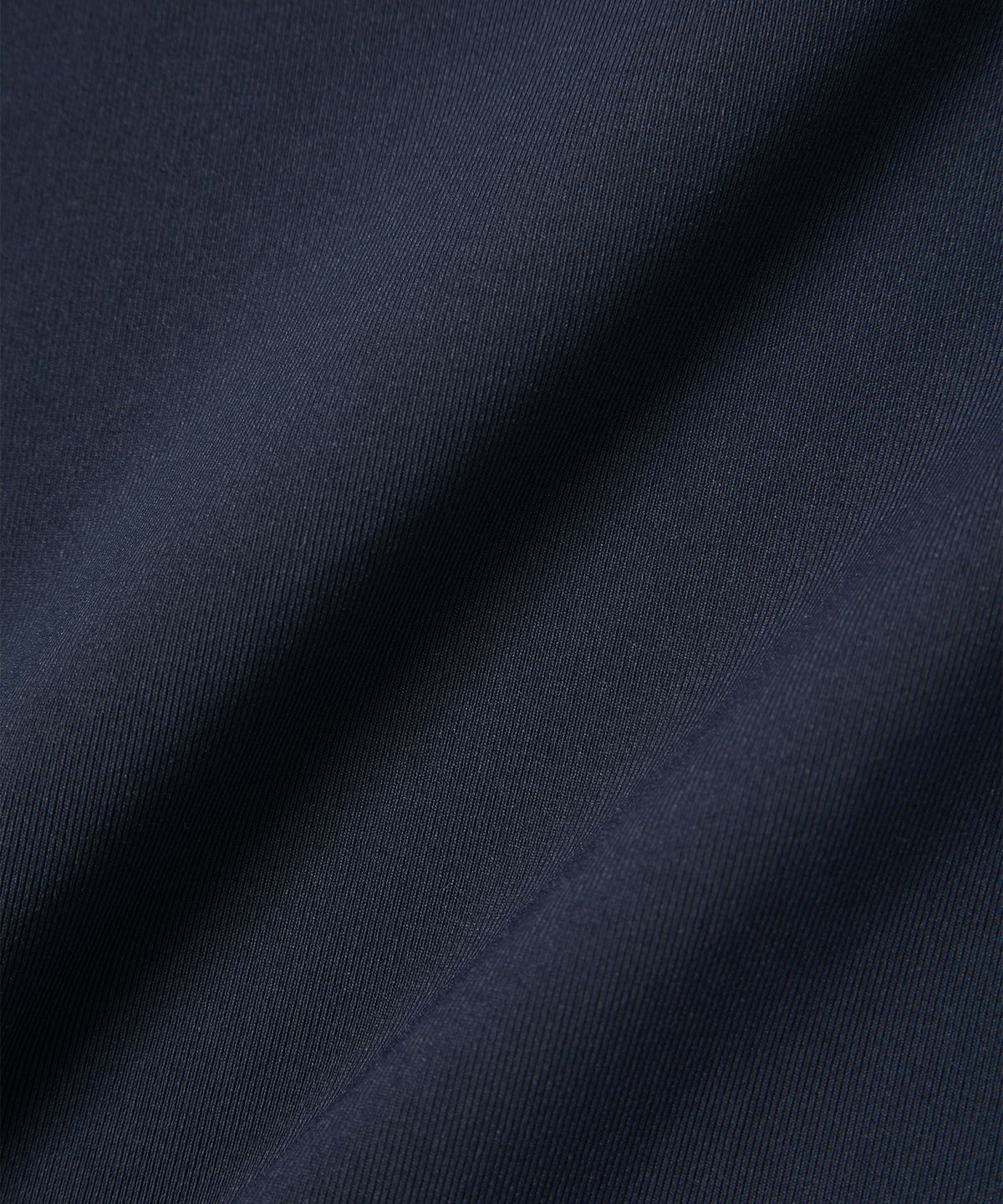 우알롱(WOOALONG) Nylon Buttoned Crop T-shirt [Fabric by ITALY] - NAVY