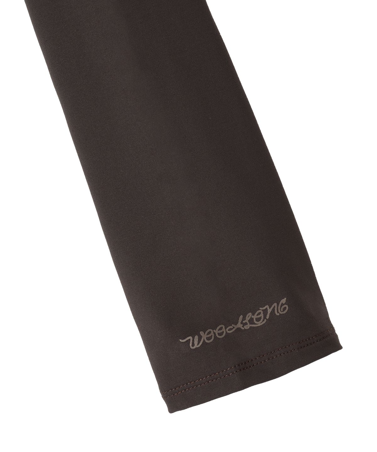 우알롱(WOOALONG) Nylon Buttoned Crop T-shirt [Fabric by ITALY] - BROWN